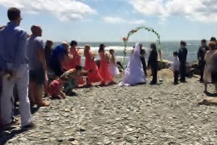Beach wedding aisle