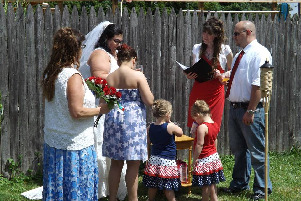 The bride and groom