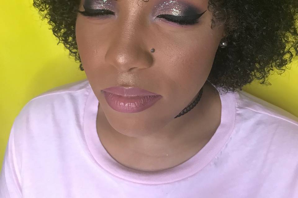 Glitter with pop of color