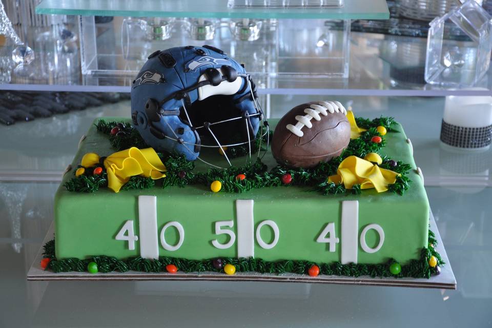 Football cake by Art Of Cooking, Cake designer and Cake artist in Las Vegas and Henderson NVhttp://www.aoclasvegas.com/cake-design/birthday-cakes/