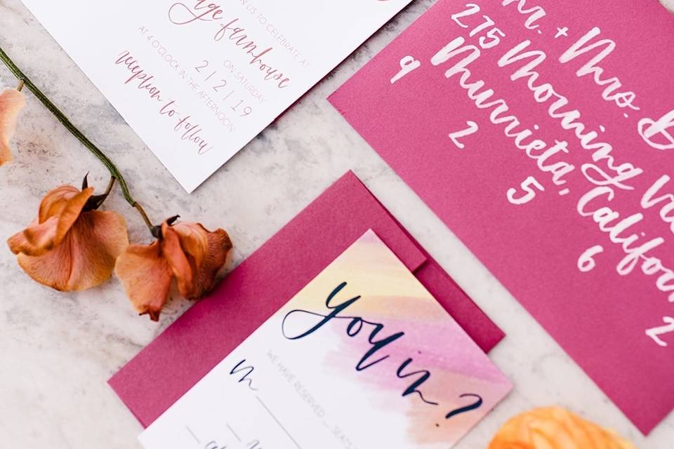 Bold + bright invitations