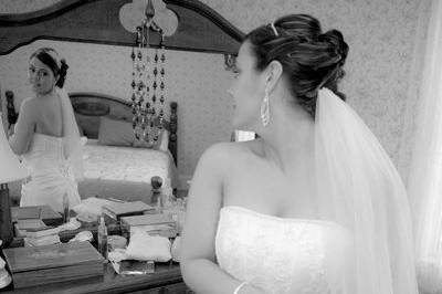 Bride getting ready