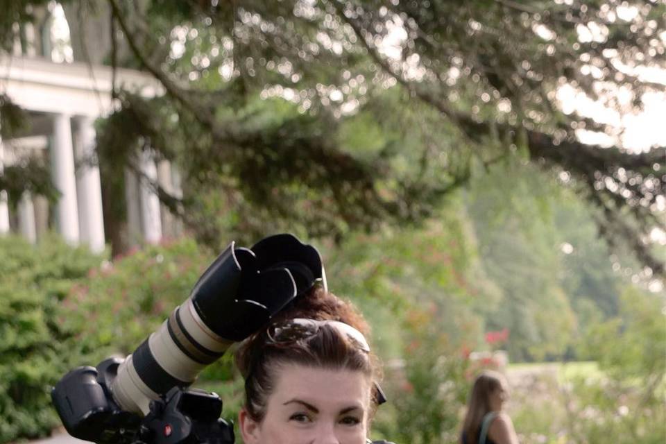 The owner Amber shooting Video at a recent wedding in Newport RI.