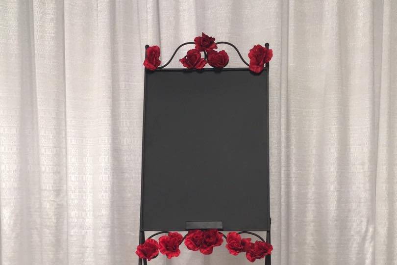 Chalkboard backdrop, Indiana Weddings, Batesville, Indiana