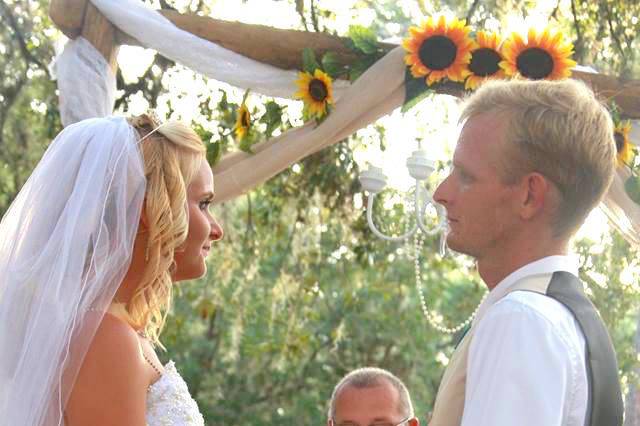 Beach wedding ceremony