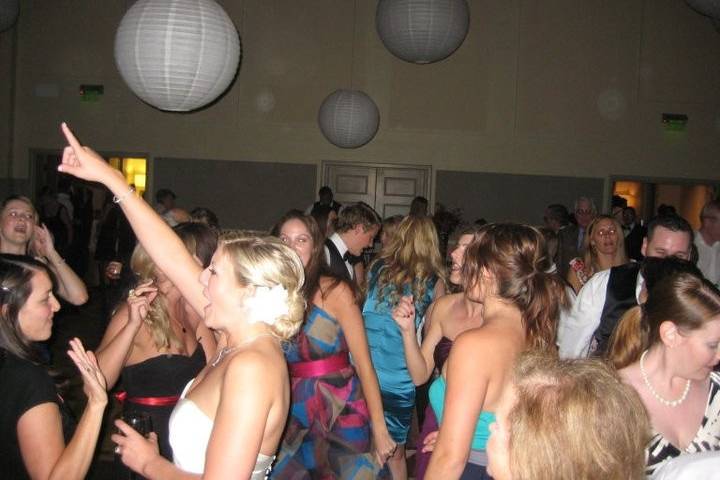 Wedding crowd on the dance floor