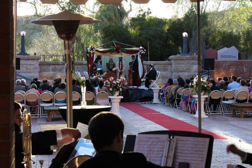 Outdoor wedding setup