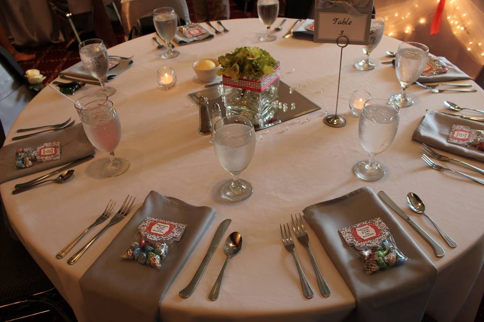 Table set up with centerpiece