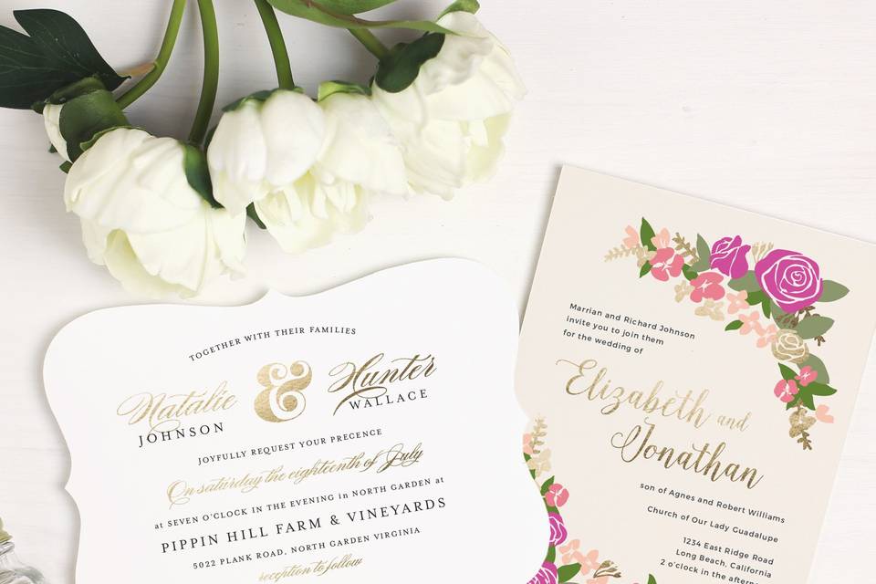 Basic Invite takes foil wedding invitations