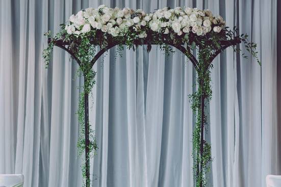 Indoor wedding arch