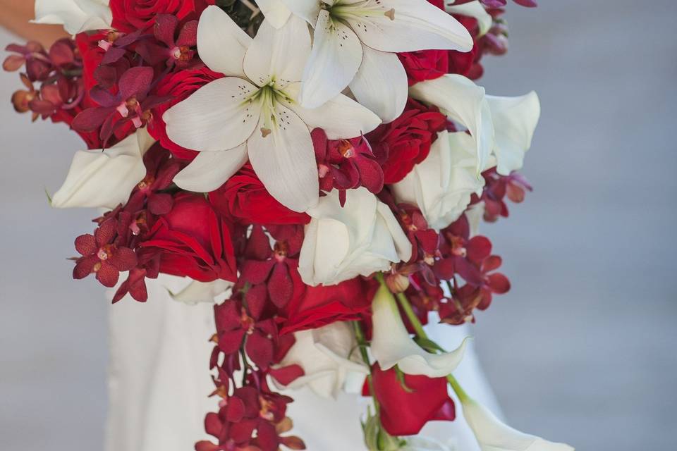 Red and white bouquet