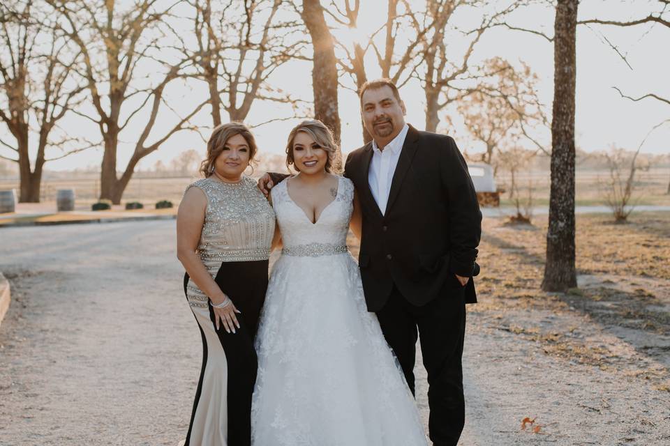 Daughter, mother, and father