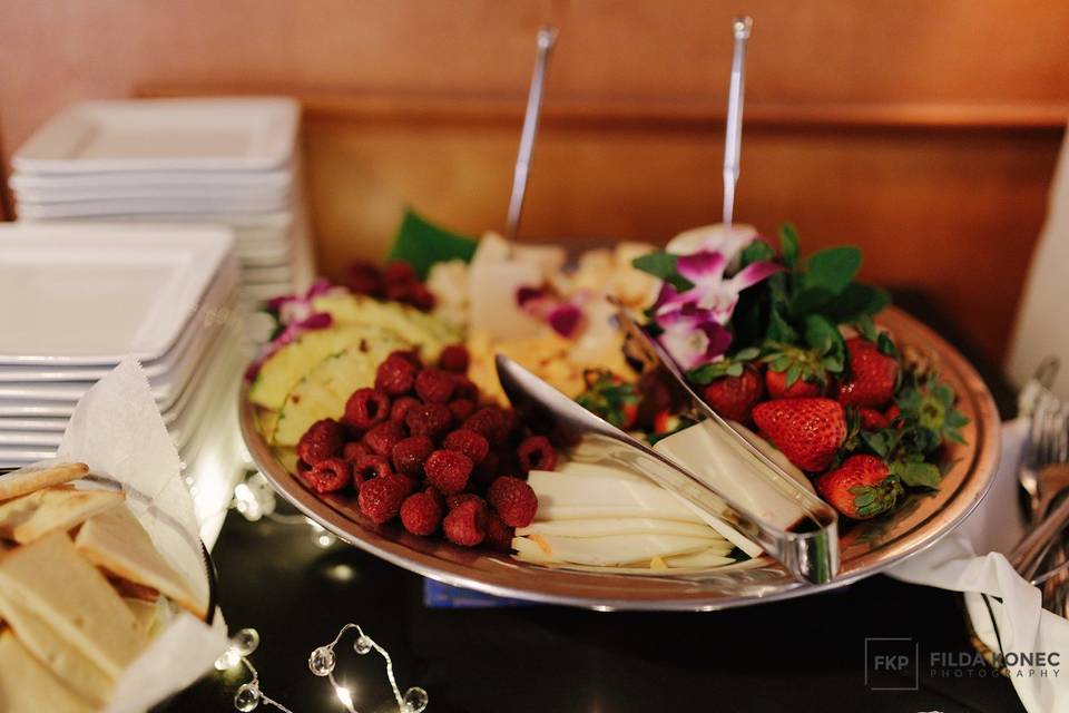 Artisan Cheese and Tropical fruit platter