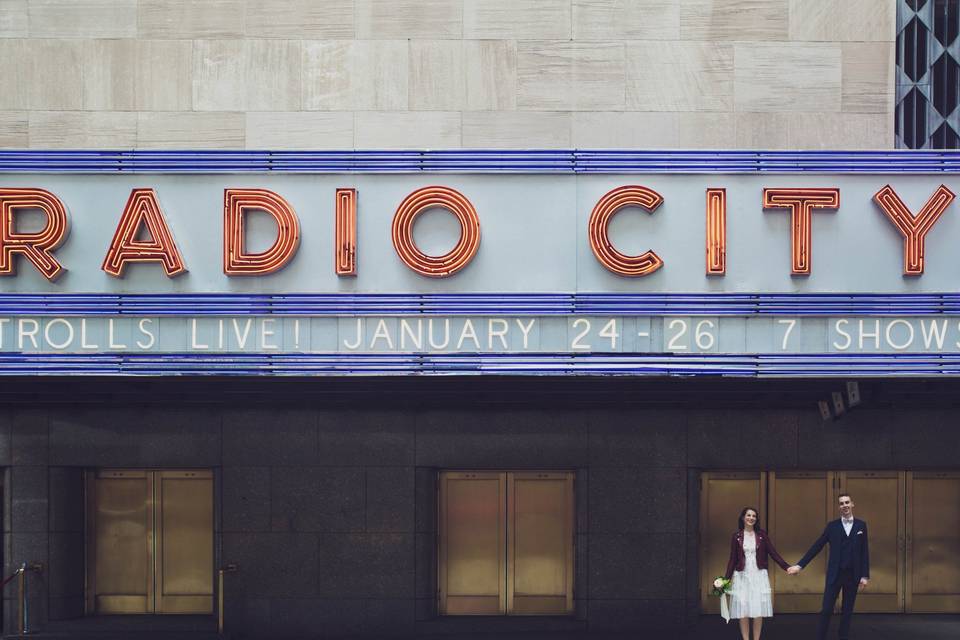 Radio City Bride & Groom-NYC