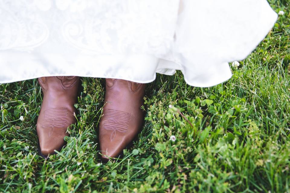 Cowboy Boots & Wedding Dress