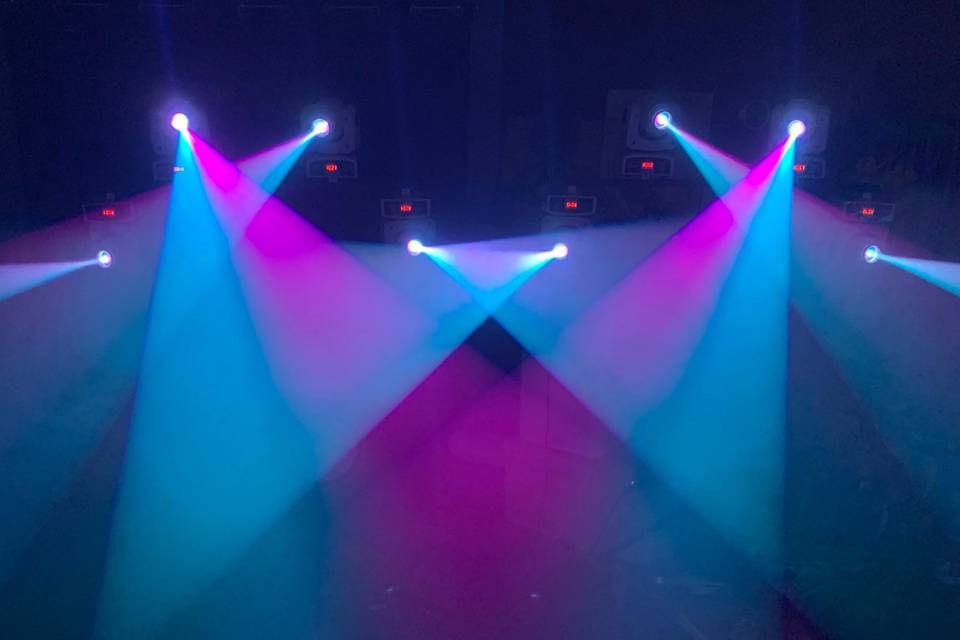 Blue and pink lights