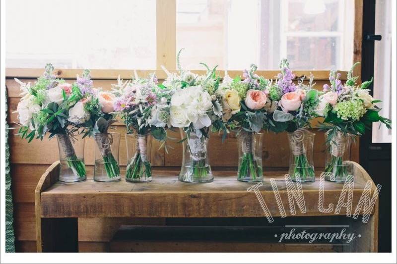 Wedding party bouquets