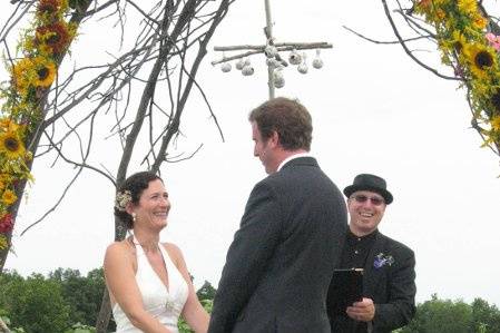 Sharing smiles during the ceremony