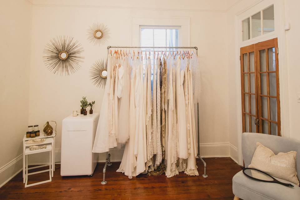 Dresses on display