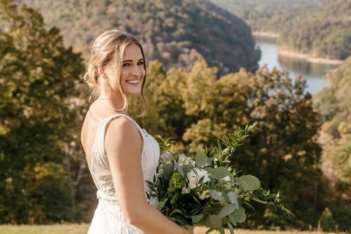 Bride w/ a beautiful view
