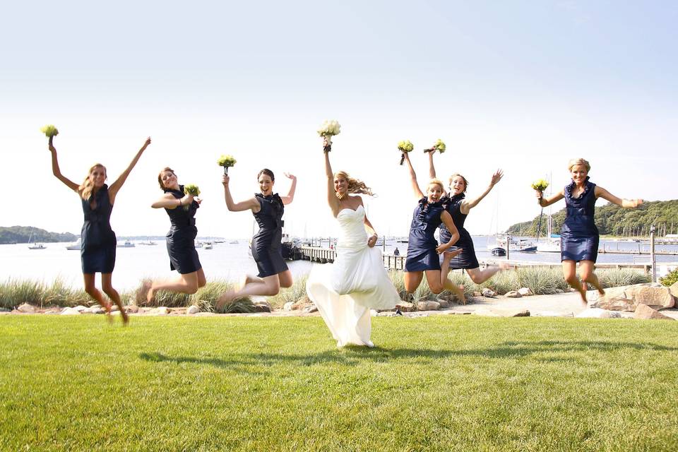 Bride and bridesmaids