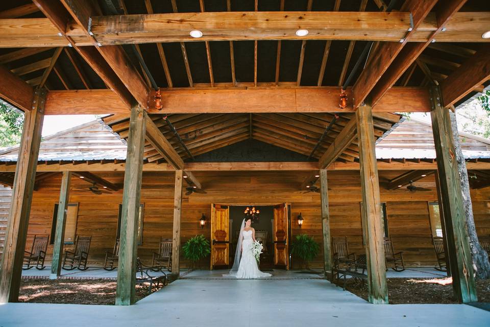 Bride by the entrance