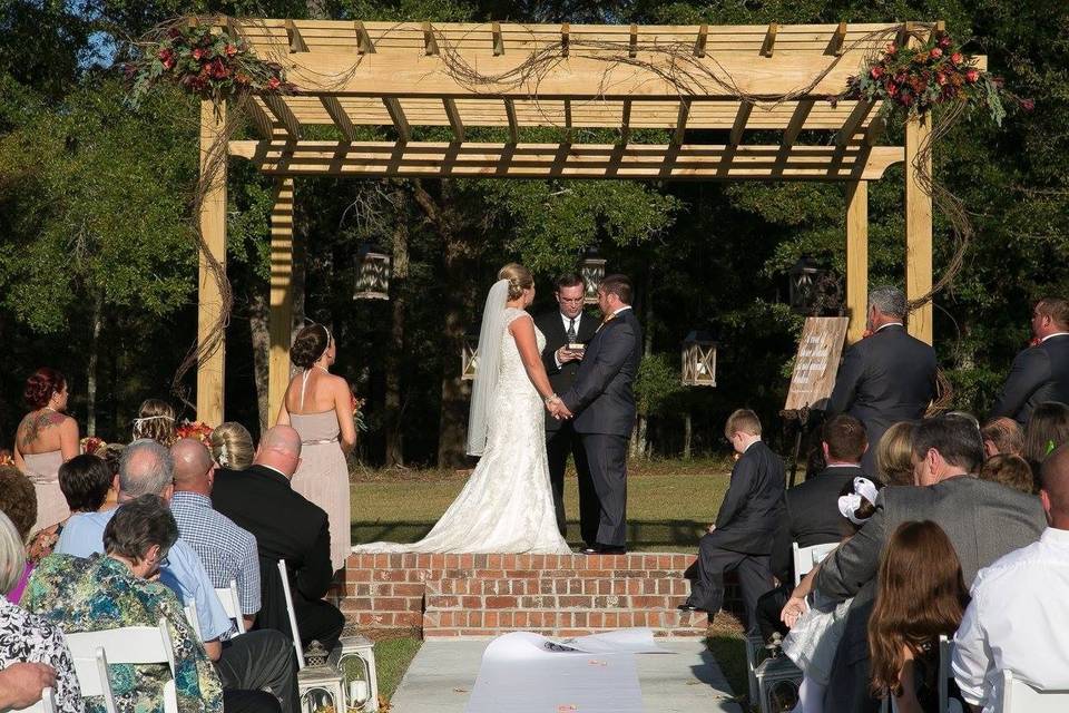 Outdoor wedding ceremony