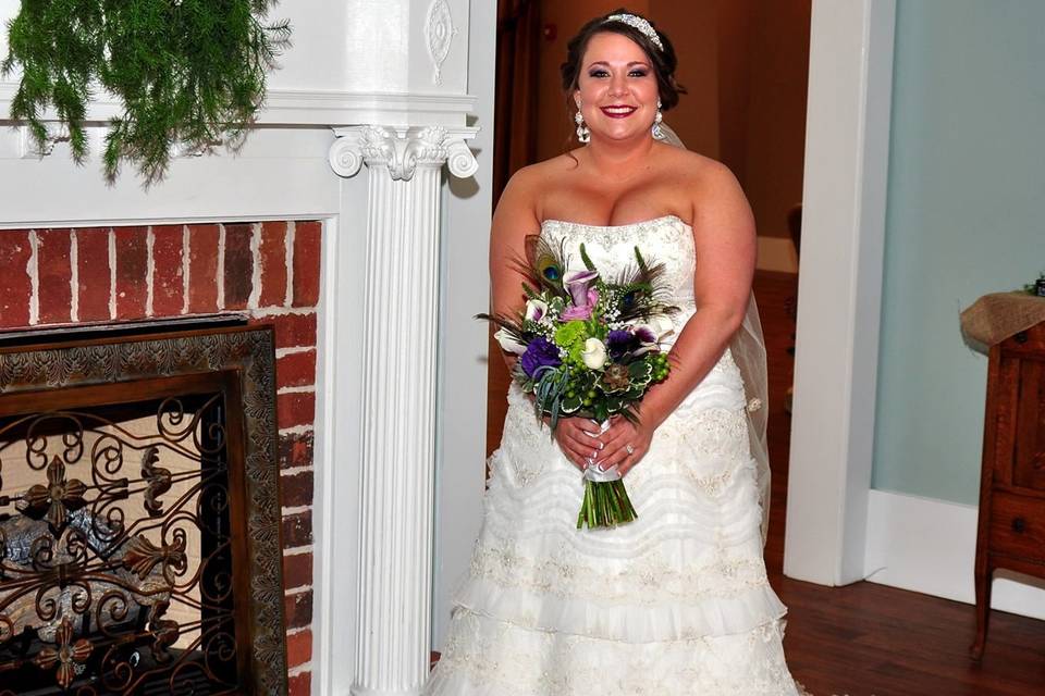 The bride and the fire place