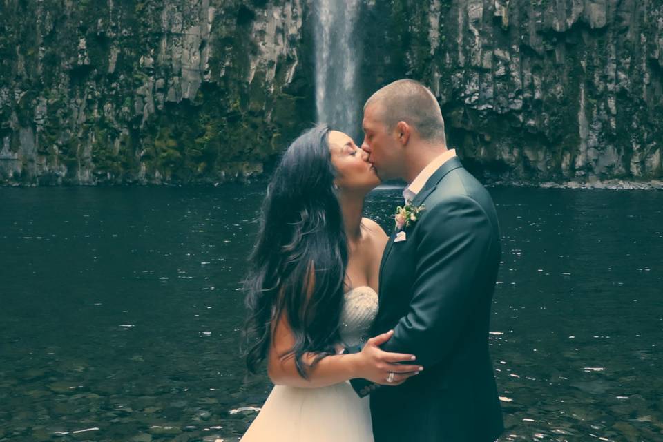 Waterfall elopement