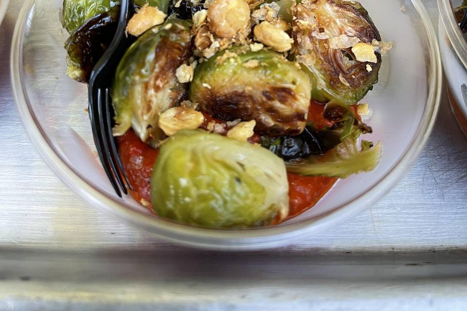 Brussels sprouts and romesco
