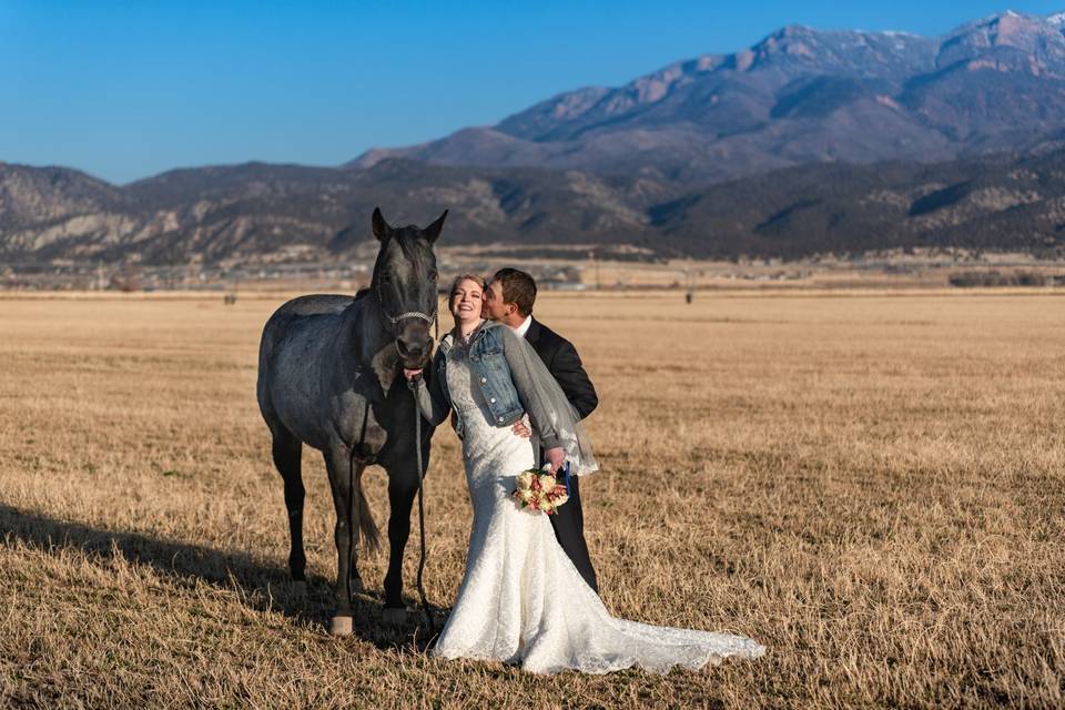 Couple with a horse