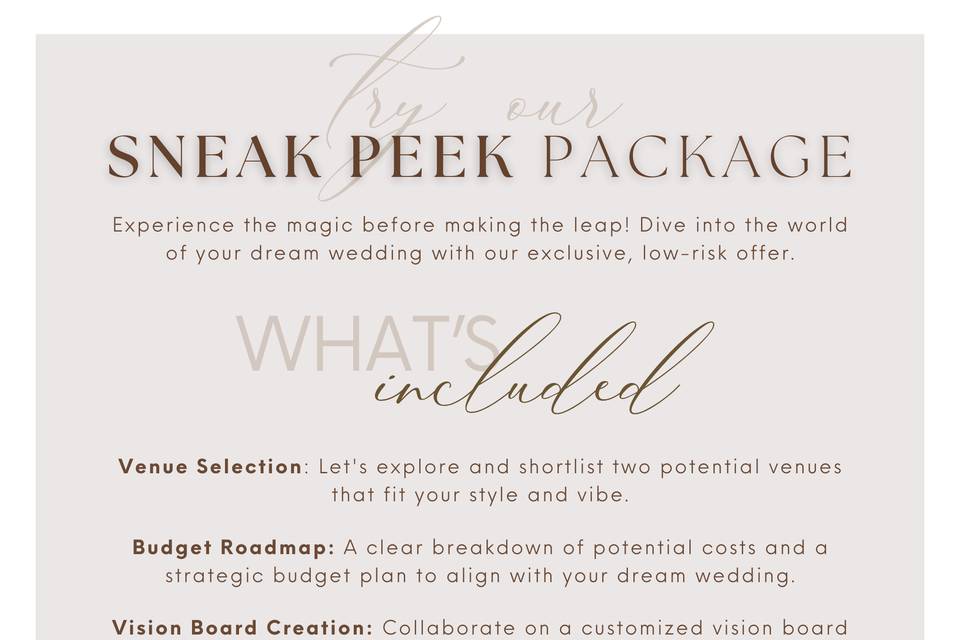 Sneak Peek Package