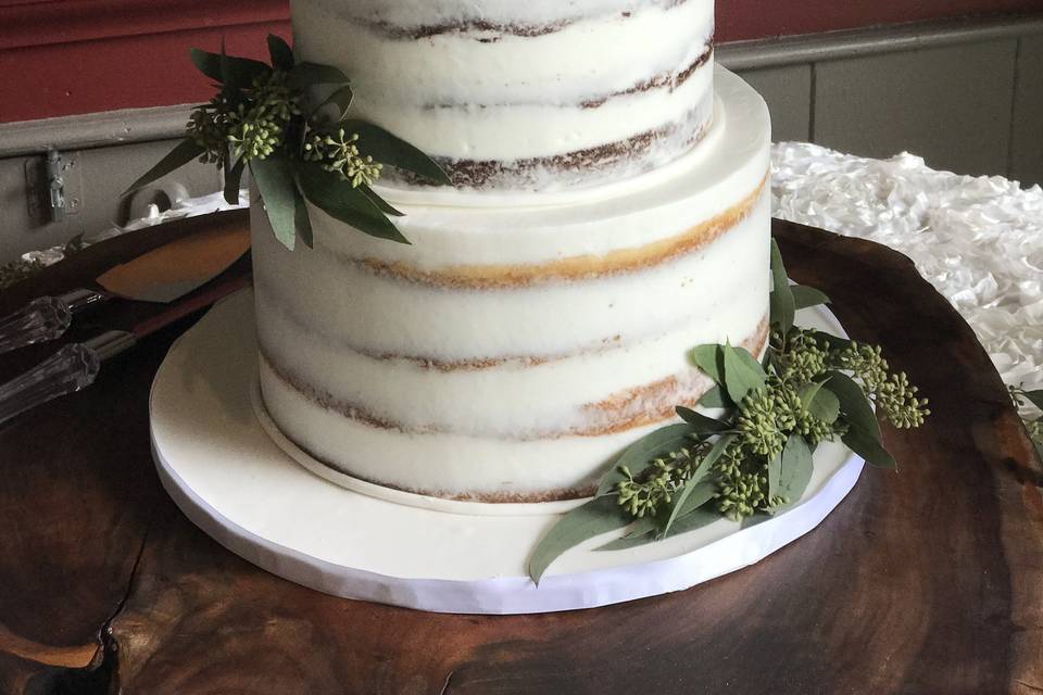 Naked wedding cake