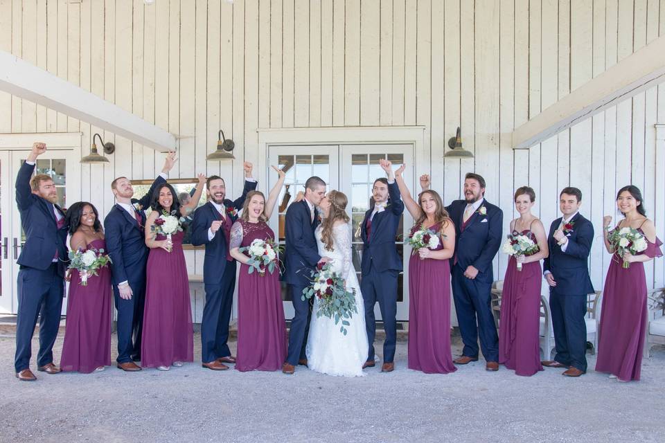 Wedding Party Portraits at Blue Bell Farm in Fayette MO.