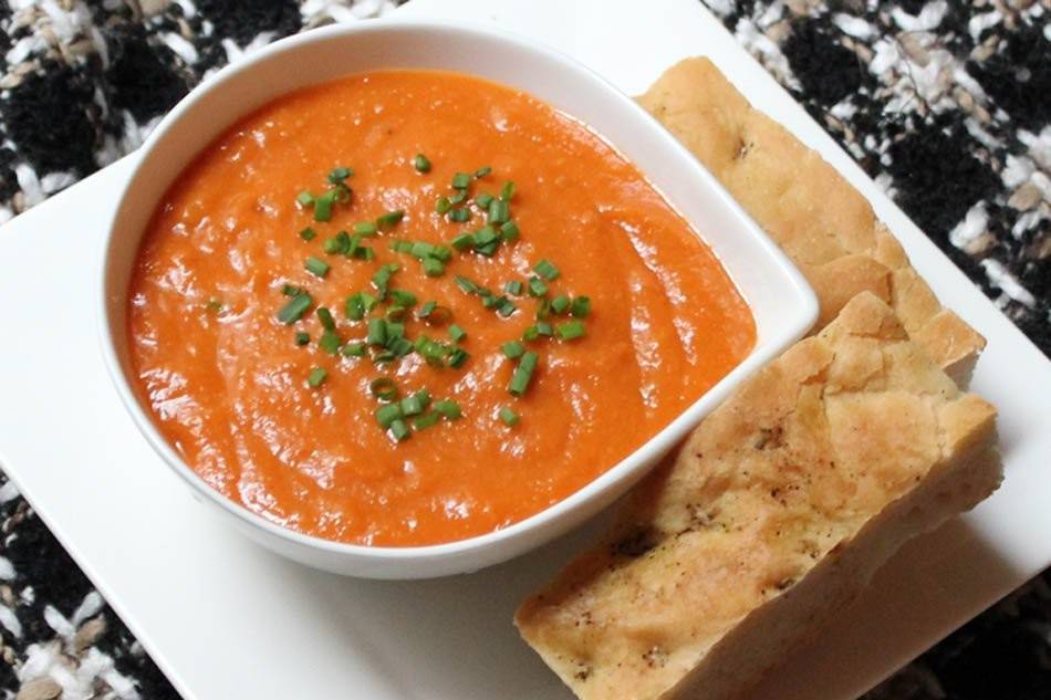 Roasted Tomato Soup with Rosemary Focaccia