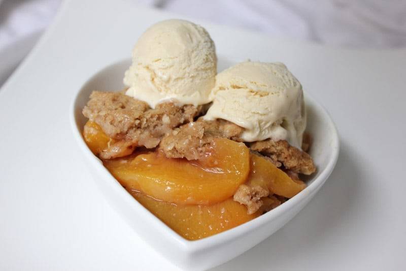 Peach and Ginger Crisp with Homemade Ginger Ice Cream