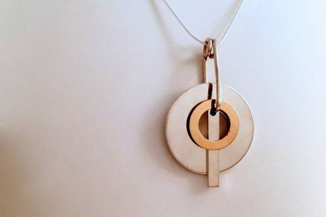 Pendant with sterling and gold