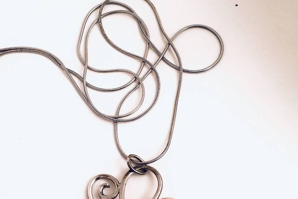 Mixed metal hearts on chain