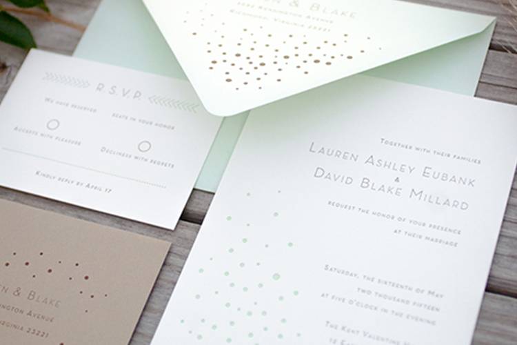 Fresh mint invitation suite