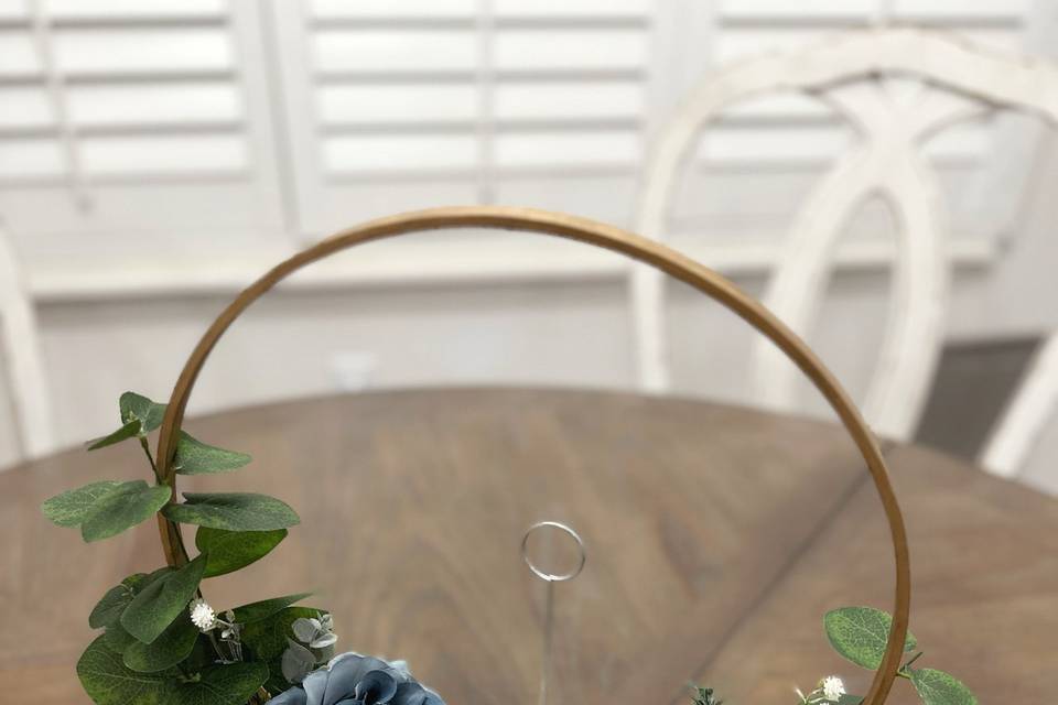 Wreath hoop with Table number