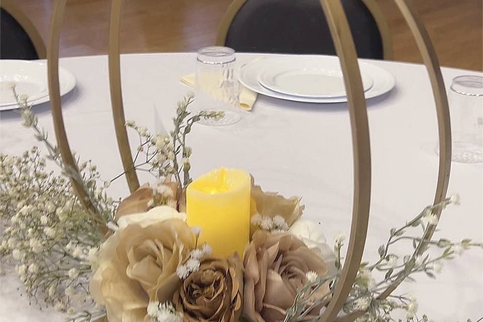 Double hoop with flowers