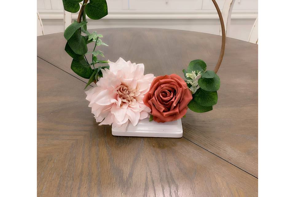Light pink with pink roses.