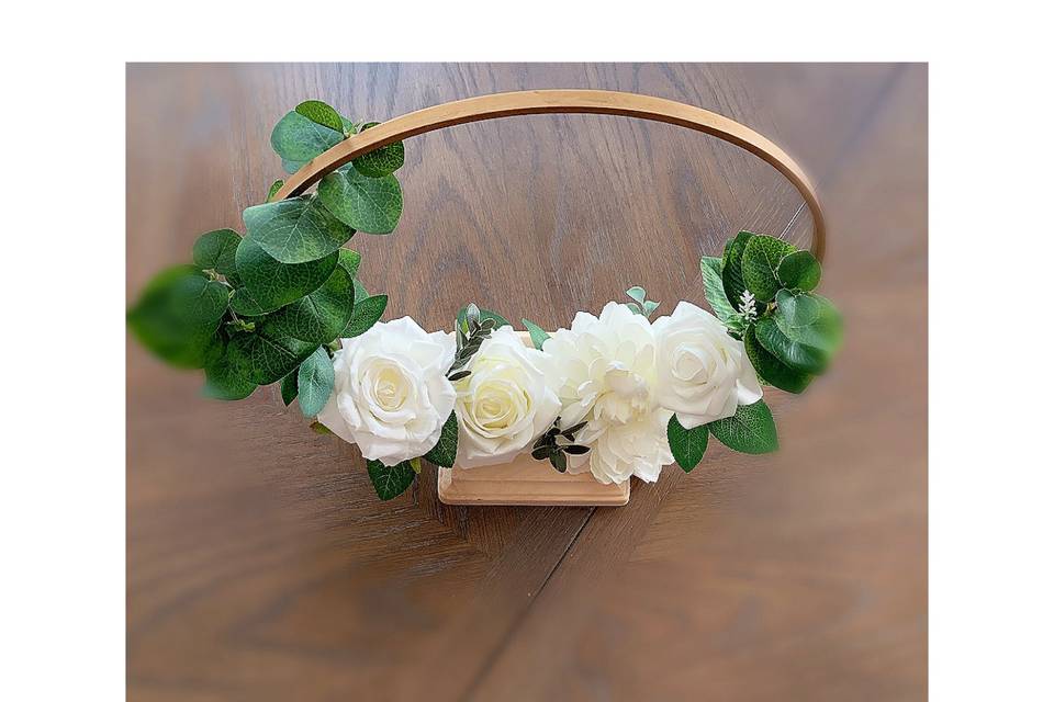 Natural wood with gold hoop.