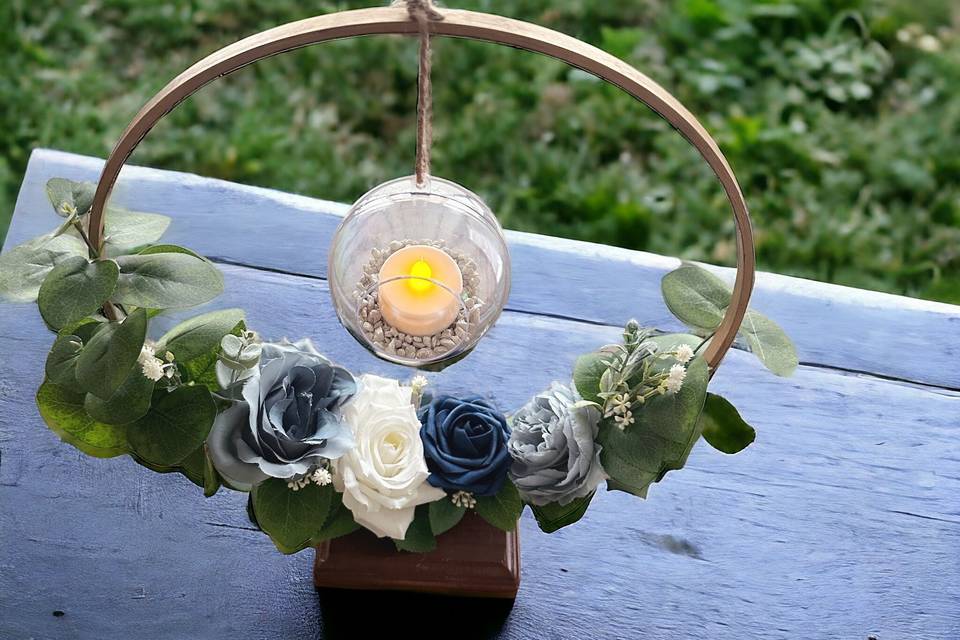 Blue flowers with sphere