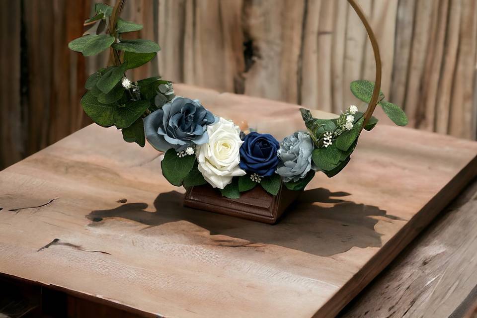Blue flowers wreath