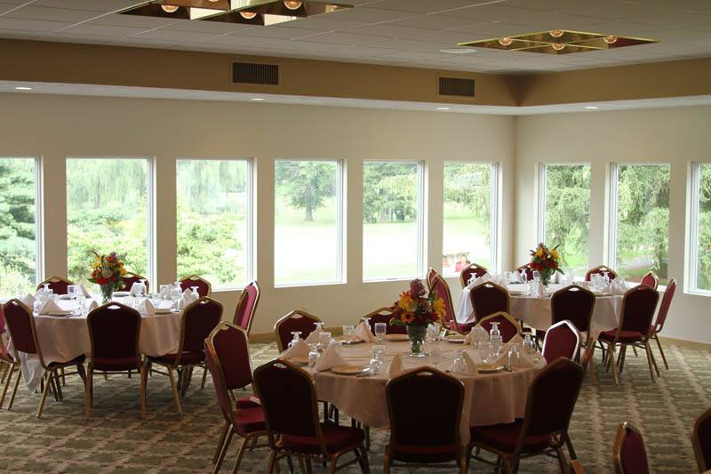 Table setup with flower  centerpiece