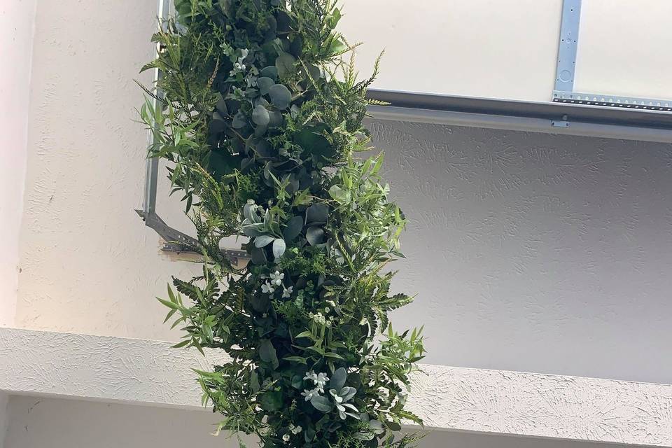 Hanging greenery centerpiece