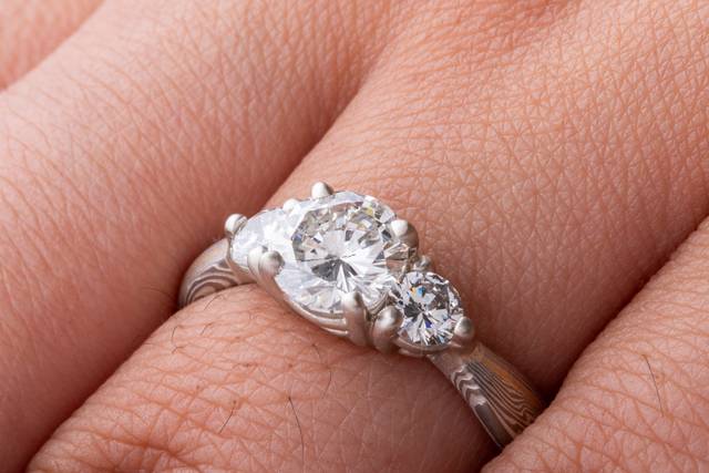 Mokume Engagement Ring