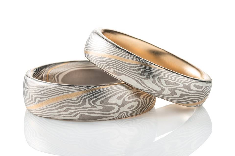 Silver and Gold Wedding Set