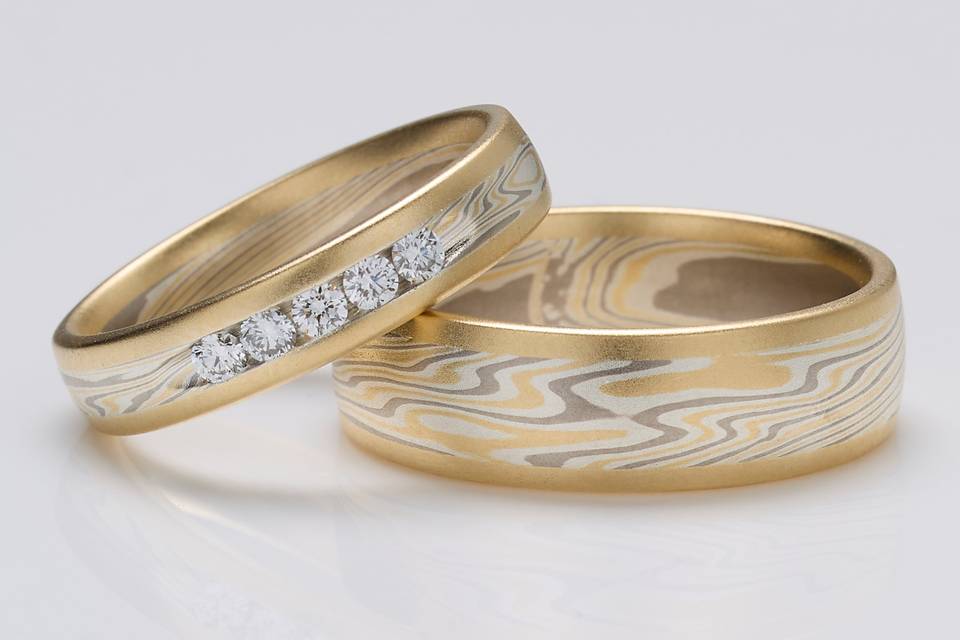 Gold and Diamond Wedding Bands